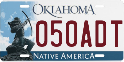 OK license plate 050ADT