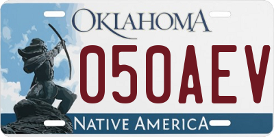 OK license plate 050AEV