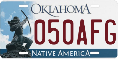 OK license plate 050AFG