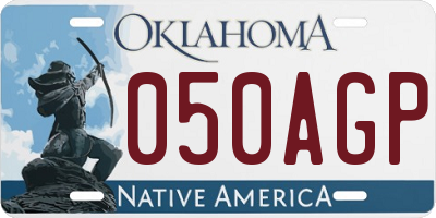 OK license plate 050AGP