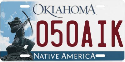 OK license plate 050AIK