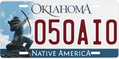 OK license plate 050AIO