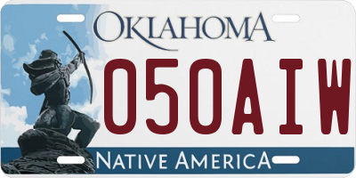 OK license plate 050AIW