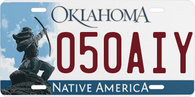 OK license plate 050AIY