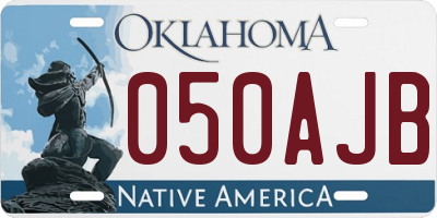 OK license plate 050AJB