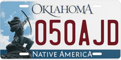 OK license plate 050AJD