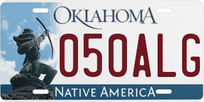 OK license plate 050ALG