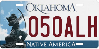 OK license plate 050ALH