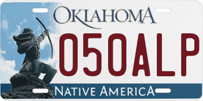 OK license plate 050ALP
