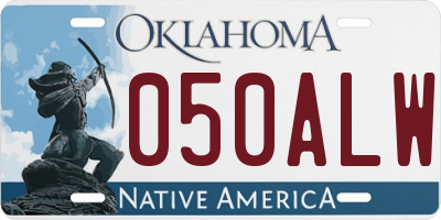 OK license plate 050ALW