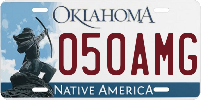 OK license plate 050AMG