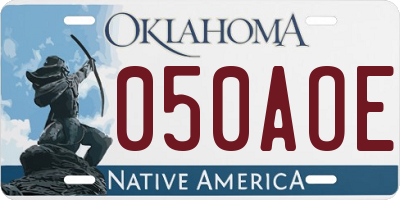 OK license plate 050AOE
