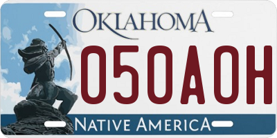 OK license plate 050AOH