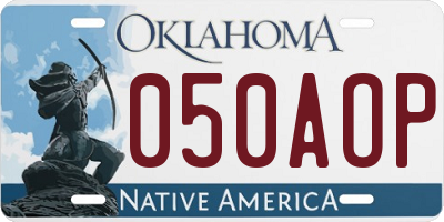 OK license plate 050AOP