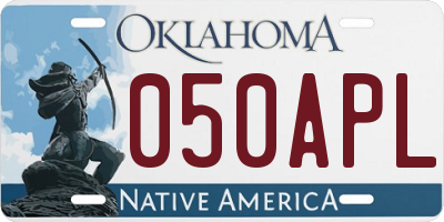 OK license plate 050APL
