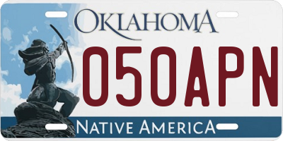 OK license plate 050APN