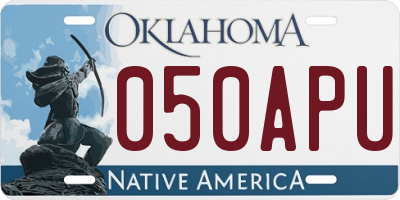 OK license plate 050APU