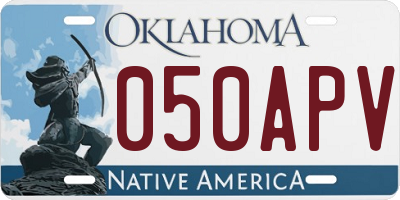 OK license plate 050APV