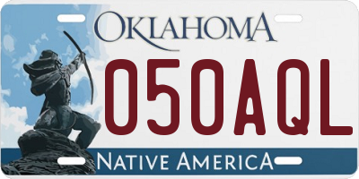 OK license plate 050AQL
