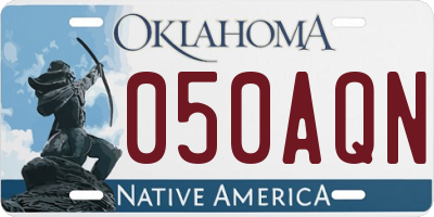 OK license plate 050AQN