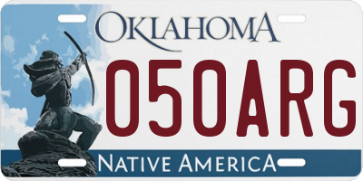OK license plate 050ARG
