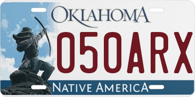 OK license plate 050ARX