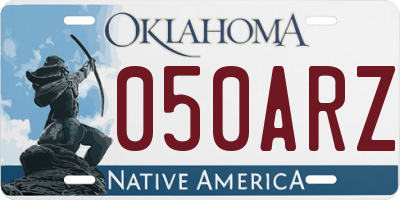 OK license plate 050ARZ