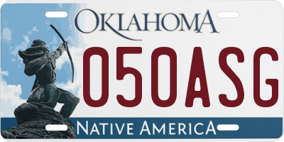OK license plate 050ASG
