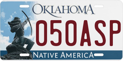 OK license plate 050ASP