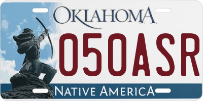 OK license plate 050ASR