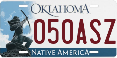 OK license plate 050ASZ