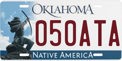 OK license plate 050ATA