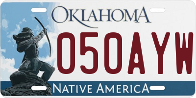OK license plate 050AYW