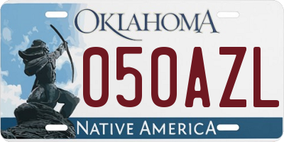 OK license plate 050AZL