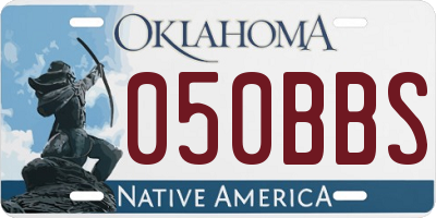 OK license plate 050BBS