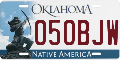 OK license plate 050BJW