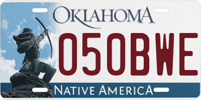 OK license plate 050BWE
