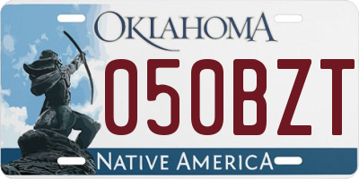 OK license plate 050BZT