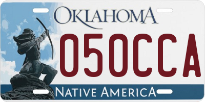 OK license plate 050CCA