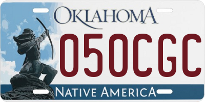 OK license plate 050CGC