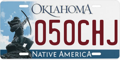 OK license plate 050CHJ