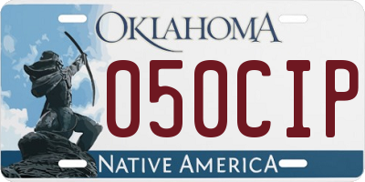 OK license plate 050CIP