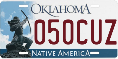 OK license plate 050CUZ