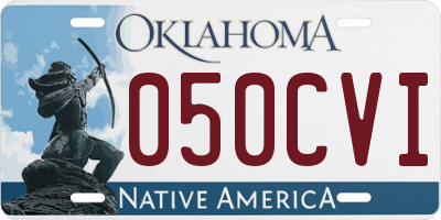 OK license plate 050CVI