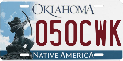 OK license plate 050CWK