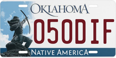 OK license plate 050DIF