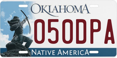 OK license plate 050DPA