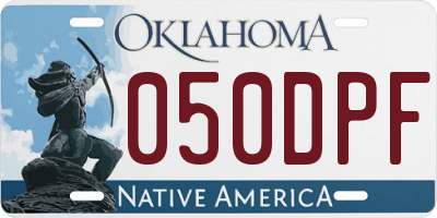 OK license plate 050DPF