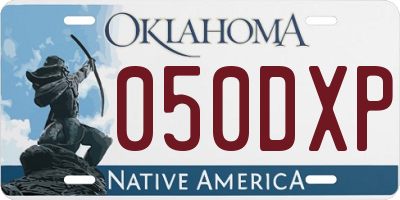 OK license plate 050DXP