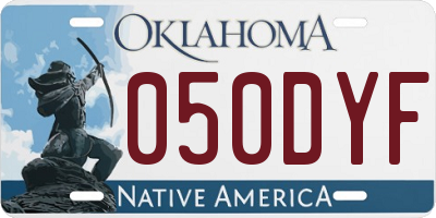 OK license plate 050DYF